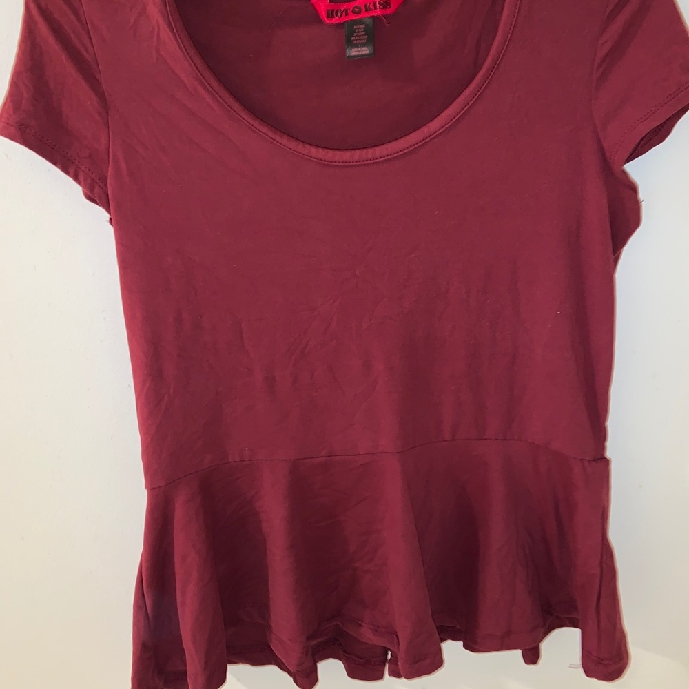 maroon peplum top